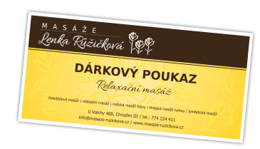 Dárkový poukaz Dárkový poukaz masáže Chrudim